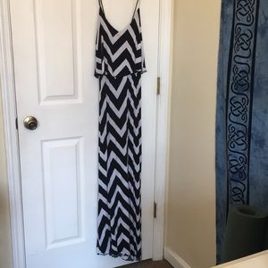 Chevron B&W maxi dress
